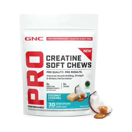Afectiuni Frecvente - Gnc Pro Performance Creatine Monohydrate Soft Chews, Creatina Monohidrata Cu Aroma De Cocos Si Caramel, 90 Caramele