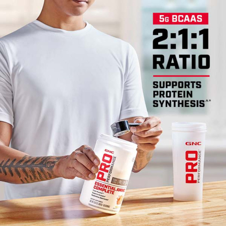 Gnc Pro Performance Essential Amino Complete, Aminoacizi, Cu Aroma De Capsuni Si Banana, 450 G [4]