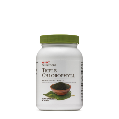 Suplimente alimentare - Gnc Superfoods Triple Chlorophyll, Clorofila Tripla Cu Fitonutrienti, 90 Cps