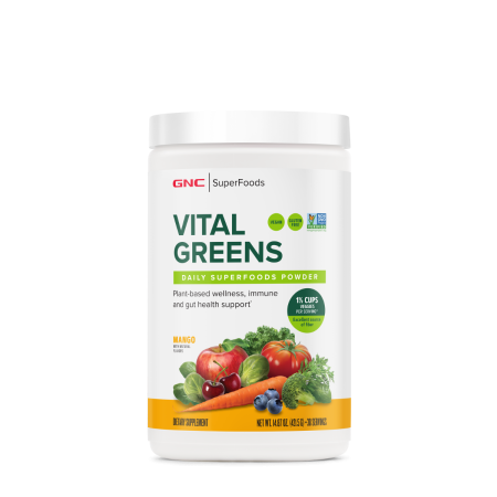Suplimente alimentare - Gnc Superfoods Vital Greens Daily Superfoods Powder, Pudra Cu Super Alimente Verzi Cu Aroma De Mango, 421.5 G