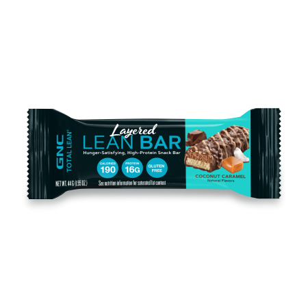 Suplimente alimentare - Gnc Total Lean Layered Lean Bar, Baton Proteic Cu Aroma De Caramel Si Cocos, 44 G