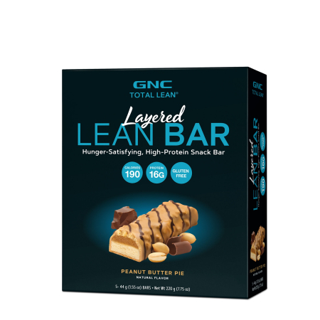 Suplimente alimentare - Gnc Total Lean Layered Lean Bar, Baton Proteic Cu Aroma De Placinta De Unt De Arahide, 44g