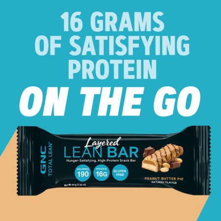 Gnc Total Lean Layered Lean Bar, Baton Proteic Cu Aroma De Placinta De Unt De Arahide, 44g [4]
