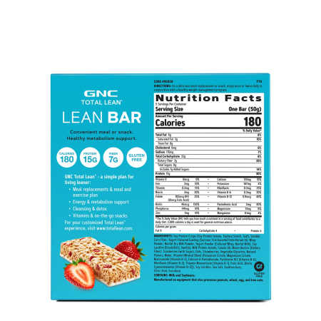 Gnc Total Lean Lean Bar, Baton Proteic, Cu Aroma De Capsuni Si Iaurt, 50g [2]