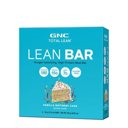 Suplimente alimentare - Gnc Total Lean Lean Bar, Baton Proteic, Cu Aroma De Tort De Vanilie, 50g
