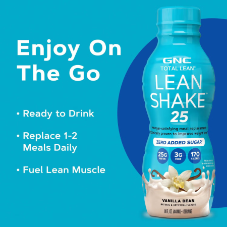 Gnc Total Lean Lean Shake 25 Cu Aroma De Vanilie, 414 Ml [5]