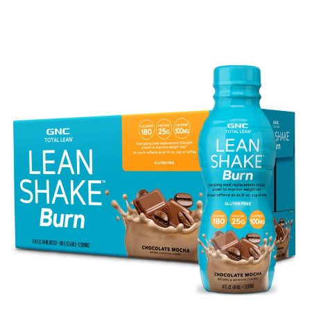 Gnc Total Lean Lean Shake Burn, Bautura Proteica Energizanta Cu Aroma De Chocolate Mocha, 414 Ml [2]