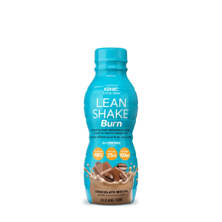 Suplimente alimentare - Gnc Total Lean Lean Shake Burn, Bautura Proteica Energizanta Cu Aroma De Chocolate Mocha, 414 Ml