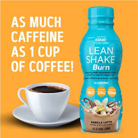 Gnc Total Lean Lean Shake Burn, Bautura Proteica Energizanta Cu Aroma De Vanilla Latte, 414 Ml [7]