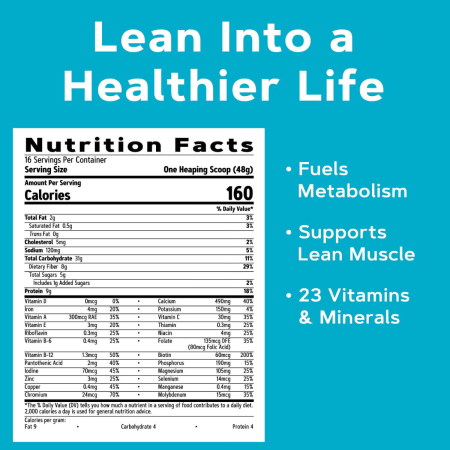 Gnc Total Lean Lean Shake Classic, Shake Proteic, Cu Aroma De Vanilie, 768 G [8]
