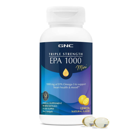 Afectiuni Frecvente - Gnc Triple Strength Epa 1000mg Mini, Cu Aroma Naturala De Lamaie, 90 Cps