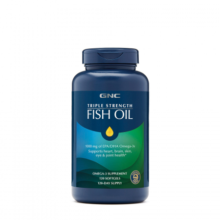 Capsule/comprimate/siropuri - Gnc Triple Strength Fish Oil, Ulei De Peste 1000 Mg Omega 3 Epa Si Dha, 120 Cps