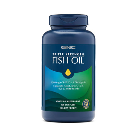 Colesterol & tensiune - Gnc Triple Strength Fish Oil, Ulei De Peste 1000 Mg Omega 3 Epa Si Dha, 120 Cps