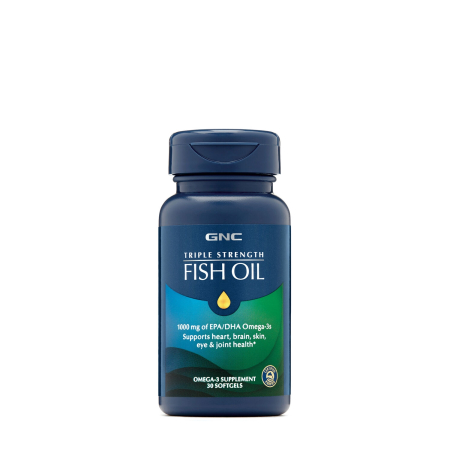 Suplimente alimentare - Gnc Triple Strength Fish Oil, Ulei De Peste, 1000 Mg Omega-3 Epa Si Dha, 30 Cps