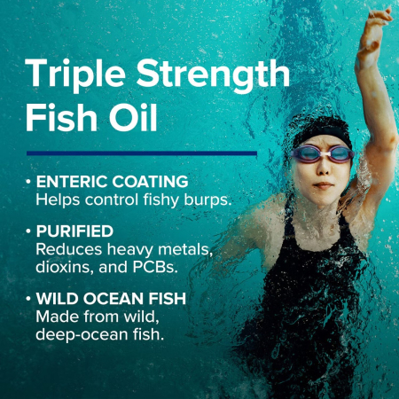 Gnc Triple Strength Fish Oil, Ulei De Peste 1000 Mg Omega 3 Epa Si Dha, 60 Cps [6]