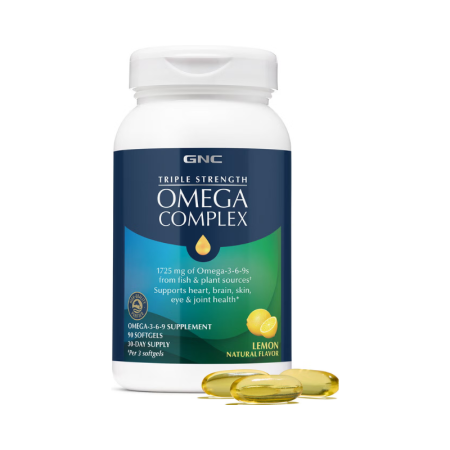 Afectiuni Frecvente - Gnc Triple Strength Omega Complex, Acizi Grasi Omega-3-6-9 Pentru Sustinerea Sanatatii Cardiovasculare, Cognitive Si Articulare, 90 Cps