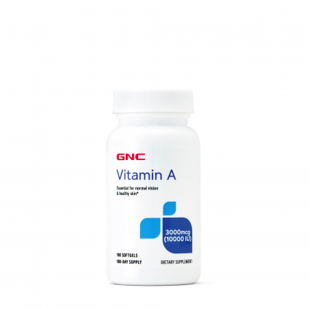 Capsule/comprimate/siropuri - Gnc Vitamin A 3000 Mcg (10000 Ui), Vitamina A 180 Cps