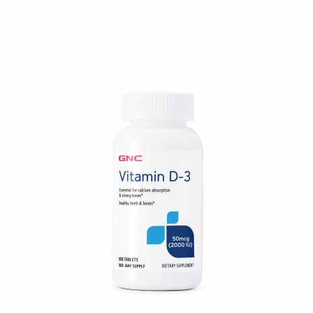 Sistem osteo-articular - Gnc Vitamin D-3 2000 Iu, Vitamina D-3 - 50 Mcg (2000 Ui) Naturala 100% Din Lanolina, 180 Tb