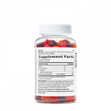 Gnc Vitamin D-3 2000 Ui, Vitamina D-3 50 Mcg (2000 Ui) Naturala 100% Din Lanolina, 120 Jeleuri [2]