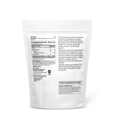 Gnc Vitamina B-12 2500 Mcg, Cu Aroma De Fructe De Padure, 60 Caramele  [1]