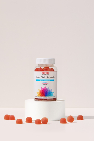 Gnc Women's Hair, Skin & Nails Strawberry , Jeleuri Cu Biotina Si Vitamine Pentru Frumusetea Parului, Pielii Si Unghiilor, 60 Jeleuri  [2]
