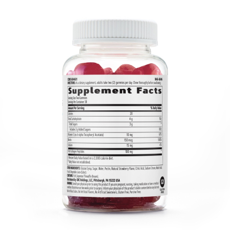 Gnc Women's Hair, Skin & Nails Strawberry , Jeleuri Cu Biotina Si Vitamine Pentru Frumusetea Parului, Pielii Si Unghiilor, 60 Jeleuri  [1]