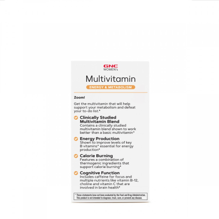Gnc Women's Multivitamin Energy & Metabolism, Complex De Multivitamine Pentru Femei, 90 Tb [2]