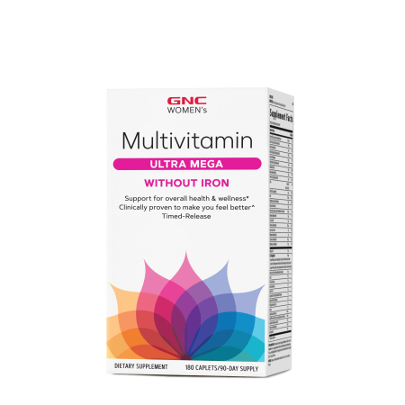 Suplimente alimentare - Gnc Women's Multivitamin Ultra Mega Without Iron, Complex De Multivitamine Pentru Femei Fara Fier, 180 Tb
