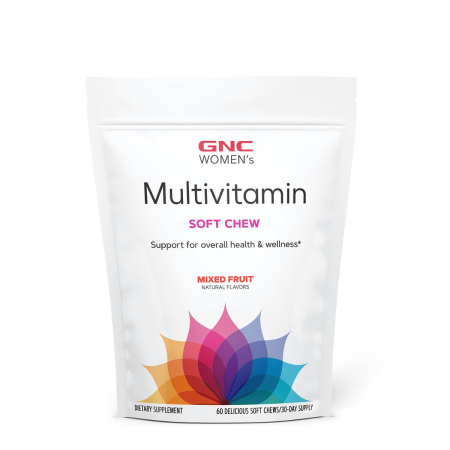 Suplimente alimentare -  Gnc Women's Ultra Mega Soft Chews, Mixed Fruit, Multivitamine Pentru Femei Caramele Cu Aroma De Mix De Fructe, 60 Caramele