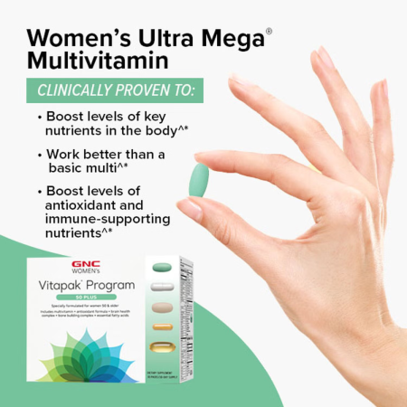 Gnc Women's Vitapak Program 50 Plus, Complex De Multivitamine Pentru Femei 50 Plus, 30 Pachete [10]