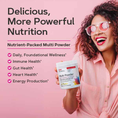 Gnc Womenâ€™s Multi Powder, Pudra Cu Multivitamine, Proteina Si Verdeturi Pentru Femei Cu Aroma De Ciocolata, 543 G [2]