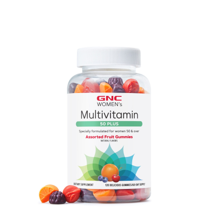 Suplimente alimentare - Gnc Womenâ€™s Multivitamin 50+ Gummies, Jeleuri Cu Multivitamine Pentru Femei 50+ Cu Aroma De Fructe Asortate, 120 Jeleuri