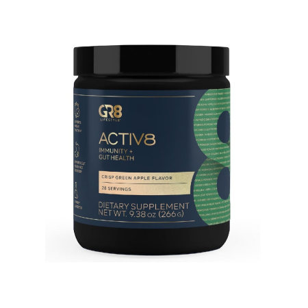 Suplimente alimentare - Gr8 Lifestyle Activ8 Immunity And Gut Health With Crisp Green Apple Flavor, Formula Pentru Imunitate Si Sanatatea Florei Intestinale, Cu Aroma De Mar Verde Crocant,  266 G