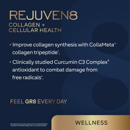  Gr8 Lifestyle Rejuven8 Collagen And Cellular Health With Passion Peach Flavor, Formula Pentru Sanatatea Pielii, Articulatiilor Si Regenerare Celulara, Cu Aroma De Passion Peach, 484.4 G [6]