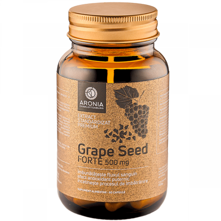 Suplimente alimentare - Grape Seed Forte la 500mg — 60 capsule din extract de semințe de struguri cu puternice proprietăți antioxidante și antiinflamatoare