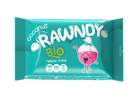 Alimente eco & bio - Gustări Organice Pentru Copii - Rawndy cu cocos, 100% natural, fără gluten, bio, bogat în fibre, fara zahar adaugat