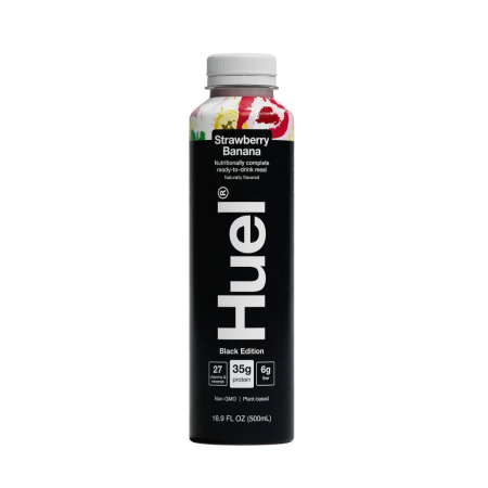 Huel Black Edition Rtd, High-protein Meal - Strawberry Banana, Shake Proteic Vegan Cu Aroma De Capsuni Si Banane, 500 Ml [0]