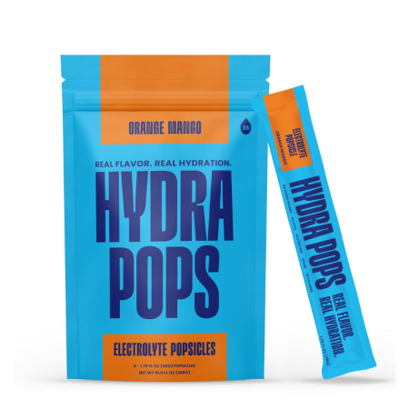 Suplimente alimentare - Hydra Pops Electrolyte Popsicles, Electroliti Zero Zahar Cu Gust De Portocale Si Mango, 288 G