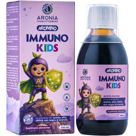 Back to School - Immuno Kids 200ml - o formula unica din 5 superfructe minune pentru sustinerea imunitatii celor mici