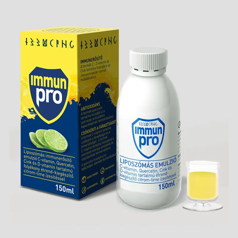 Suplimente Piele - ImmunPro Emulsie LIPOSOMALA (vitamina C, quercetina, zinc si vitamina D ), Hymato – 150ml