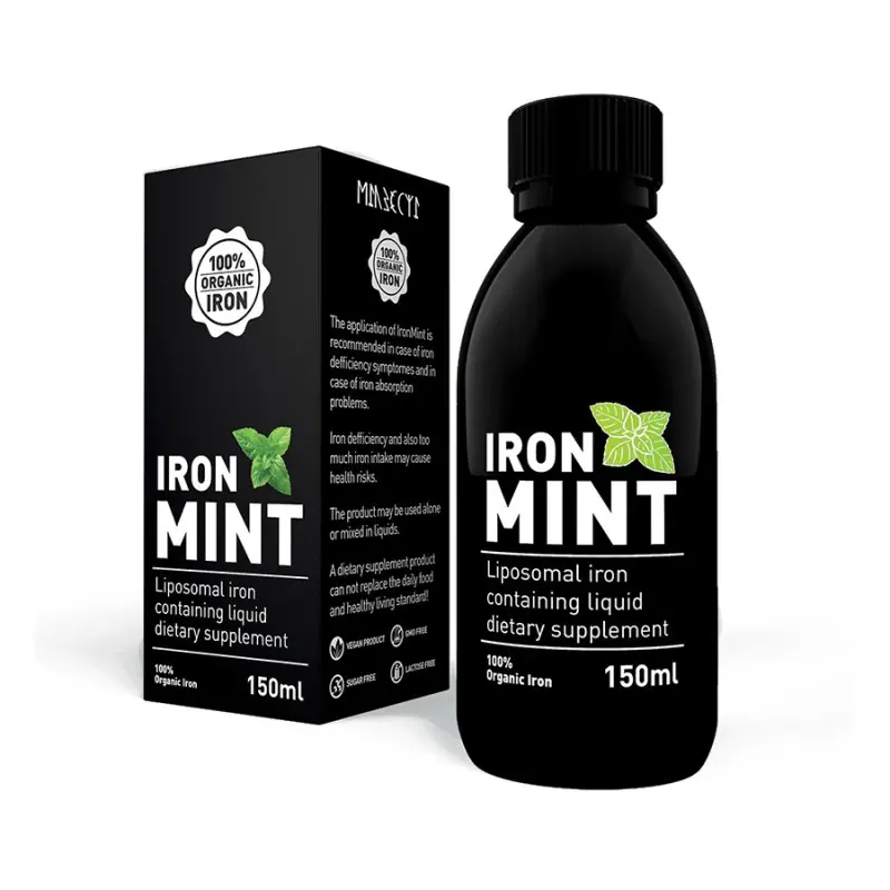 Suplimente alimentare - Iron Mint - supliment alimentar lipozomal pe baza de fier cu aroma de menta, 150ml   Hymato