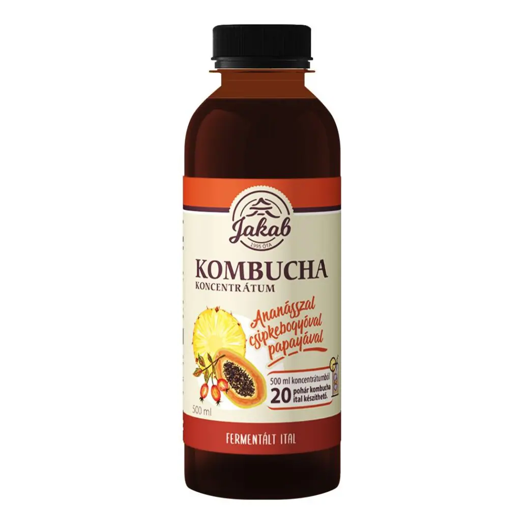 Suplimente alimentare - Jakab Concentrat KOMBUCHA C+, 500ml ananas, papaya, urzica si fructe de macese