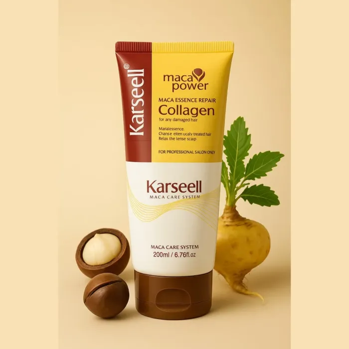 Gama Karseel - Karseell Collagen Masca de par 200ml – Tratament profesional pentru păr uscat și deteriorat, cu colagen și extract de Maca