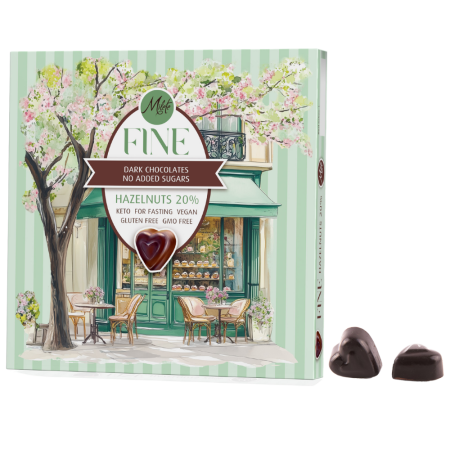 Alimente eco & bio - Keto Ciocolata Neagra Paraline cu 20% alune, dieta, vegan, fara zahar, fara gluten, 60% cacao