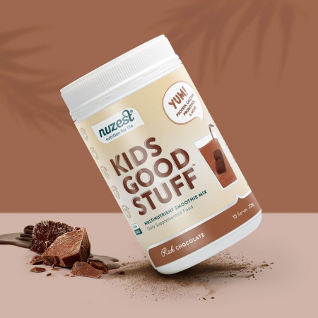 Suplimente alimentare - Kids Good Stuff, Shake Proteic cu Multivitamine, Ciocolata, 225g