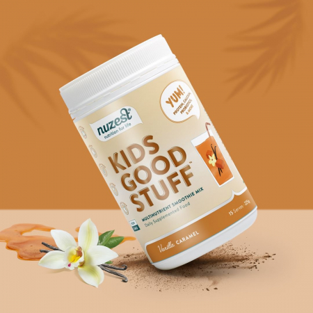 Suplimente alimentare - Kids Good Stuff, Shake Proteic cu Multivitamine, Vanilie si Caramel, 225g