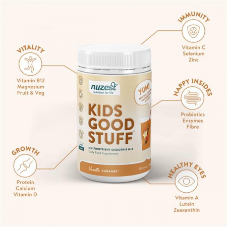 Kids Good Stuff, Shake Proteic cu Multivitamine, Vanilie si Caramel, 225g [2]