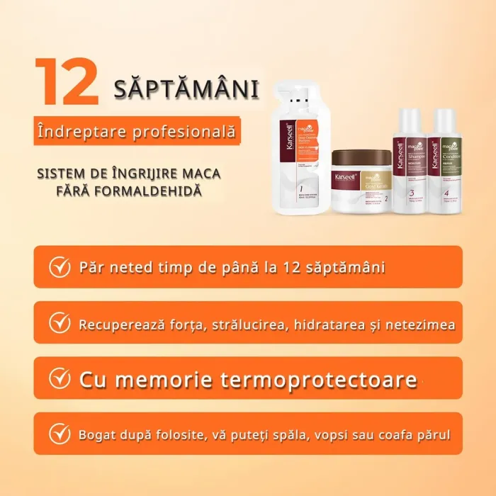 Kit Indreptare Par Karseell cu Maca, Efect Profesional 12 Saptamani, fara formaldehida, par neted si stralucitor [4]