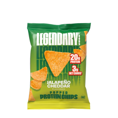 Suplimente alimentare - Legendary Foods Popped Protein Chips Jalapeno Cheddar, Chipsuri Proteice Cu Gust Intens De Jalapeno Si Cheddar, 34 G
