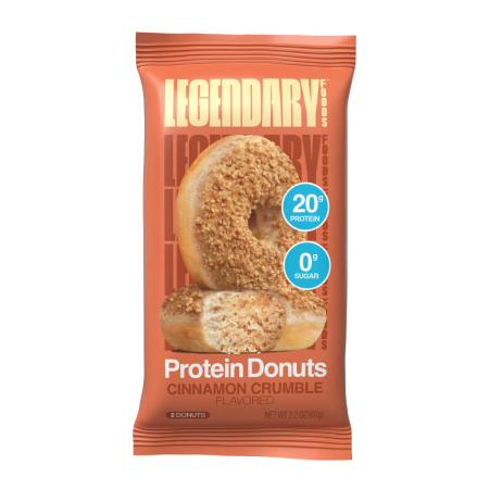Afectiuni Frecvente - Legendary Foods Protein Donut With Cinnamon Crumble Flavor, Gogoasa Proteica Cu Aroma De Topping Crocant Cu Scortisoara, 63 G